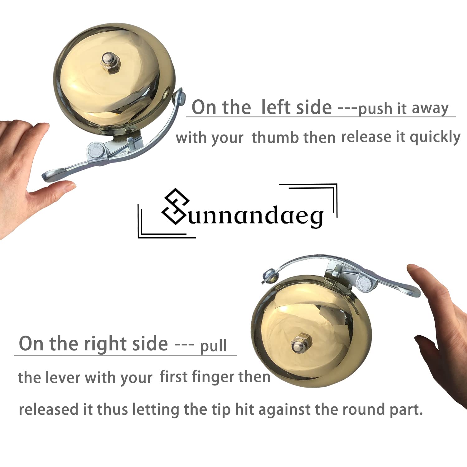 Amazon | SUNNANDAEG クラシックバイクベル 真鍮製自転車ベル 右利きと